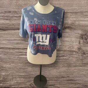 NFL Teens New York Giants Blue Tie-Dye Logo Crop Top New Size small